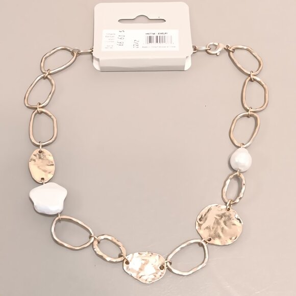 Charlie Paige women's matching set gold tone coin faux pearl necklace & earrings - Picture 4 of 13